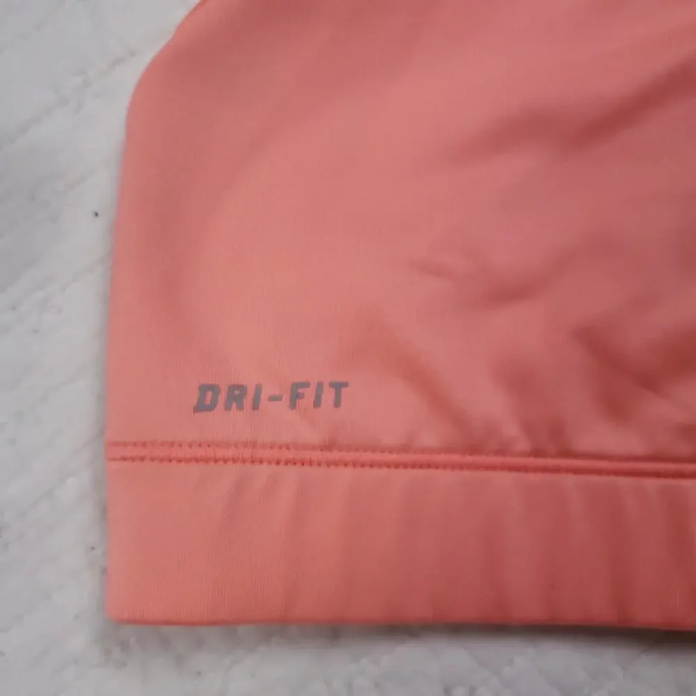 Nike Pro DriFit Athletic Sprort Bra Sherbet Orange Peach Gray Swoosh Racerback S - Picture 6 of 6